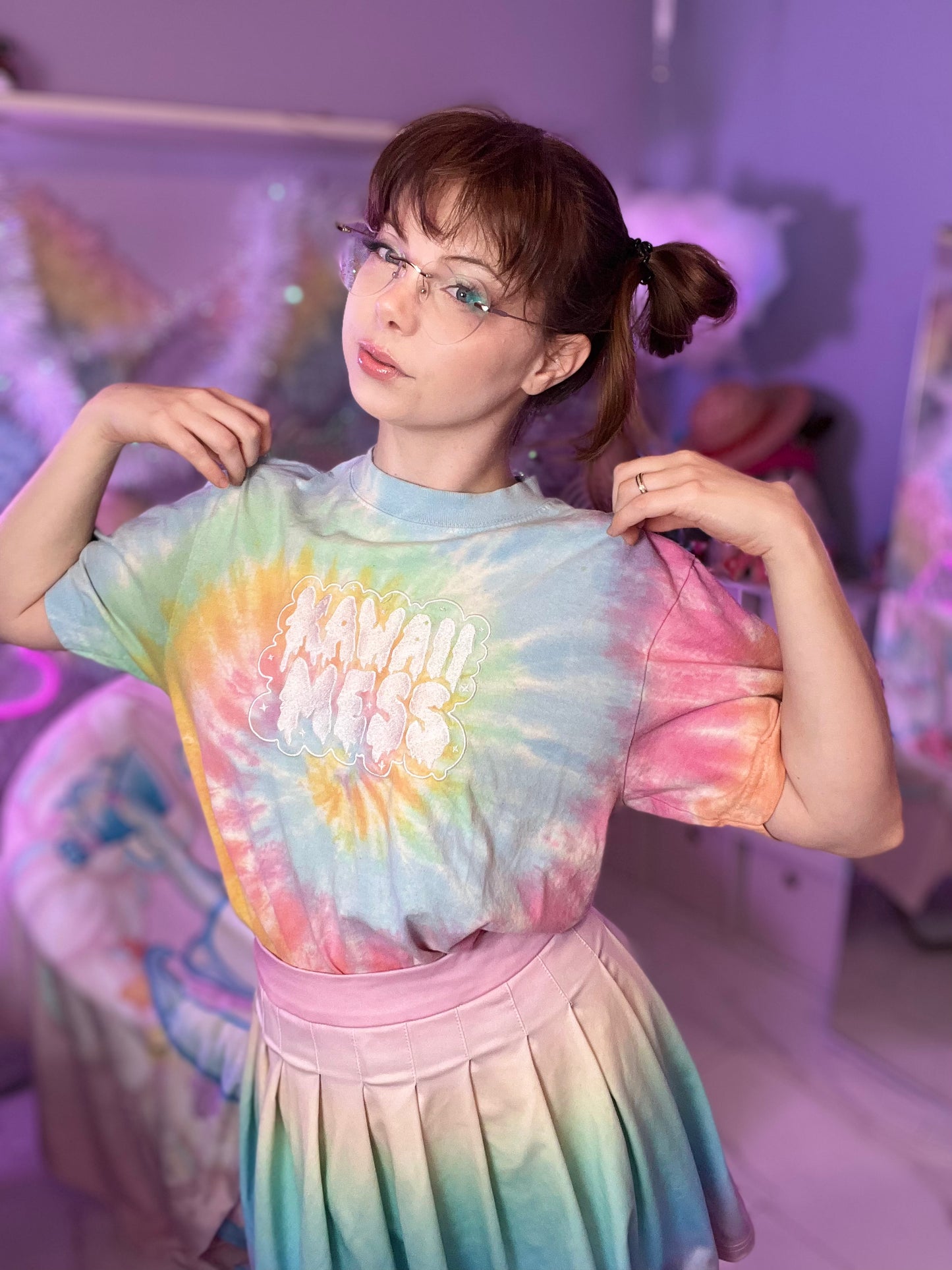 Kawaii Mess Oversized tie-dye t-shirt