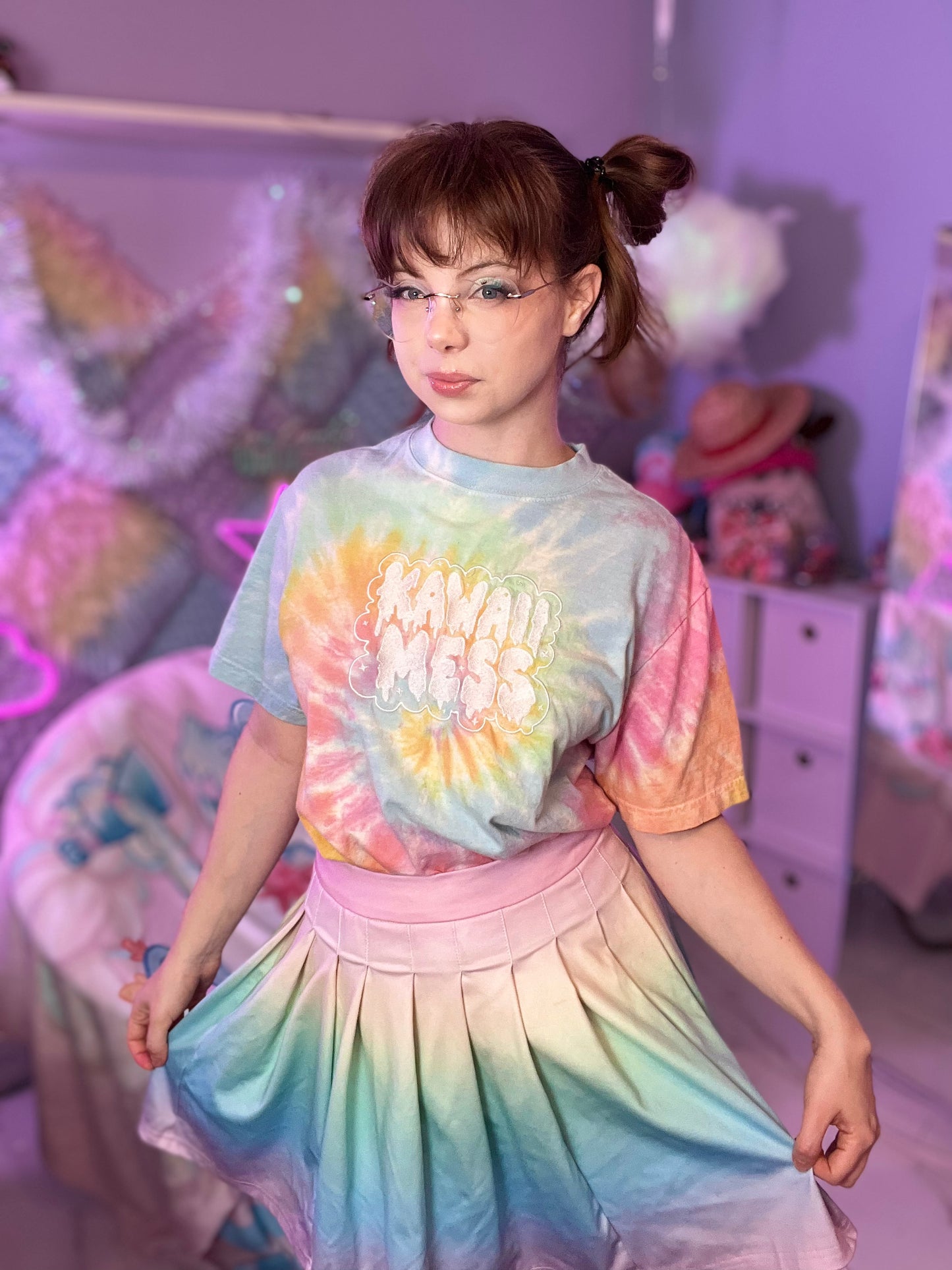 Kawaii Mess Oversized tie-dye t-shirt